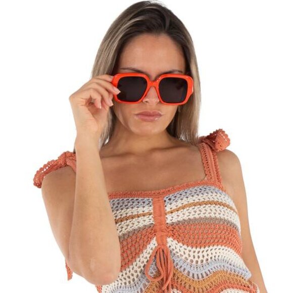 Loewe LW40134U 42E Square Sunglasses – Orange\\ Brown main image 7